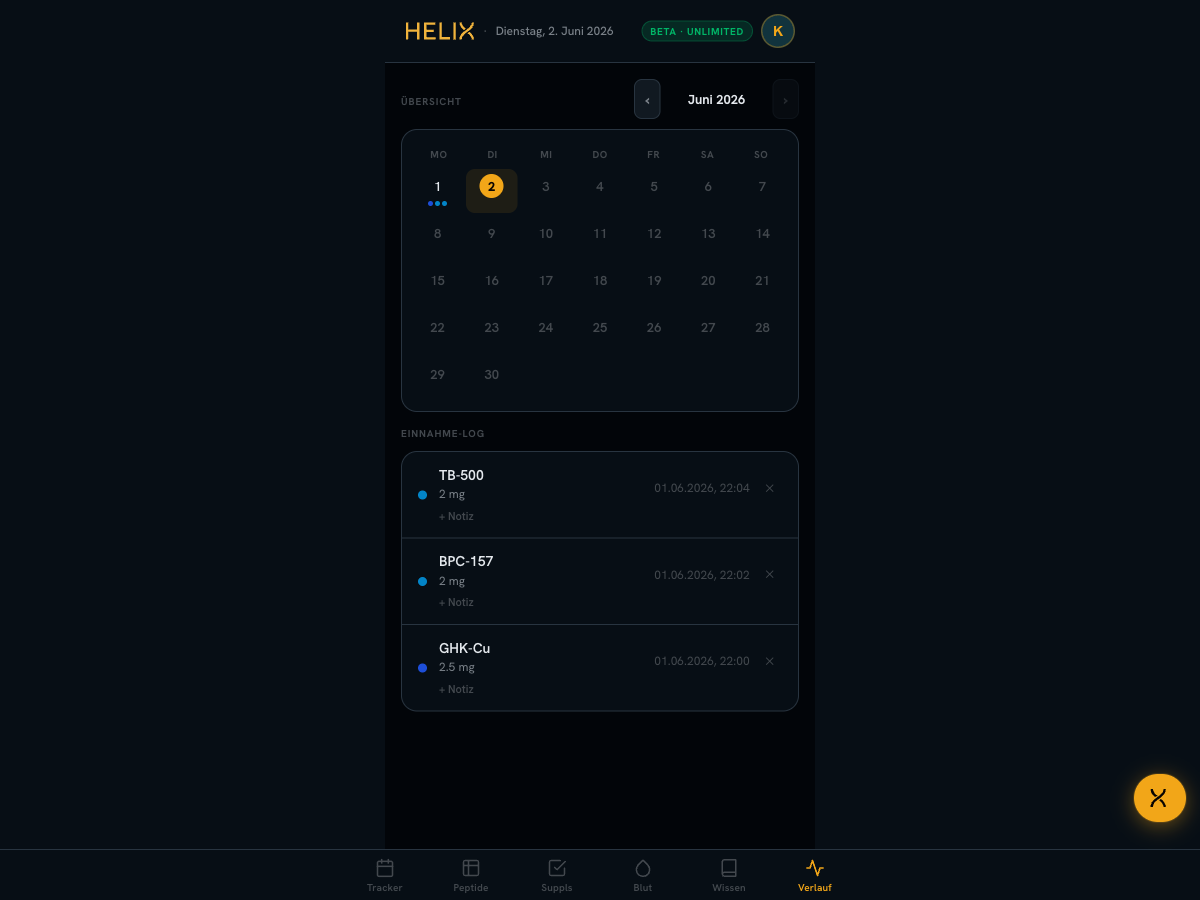 HELIX Body Metrics Verlauf